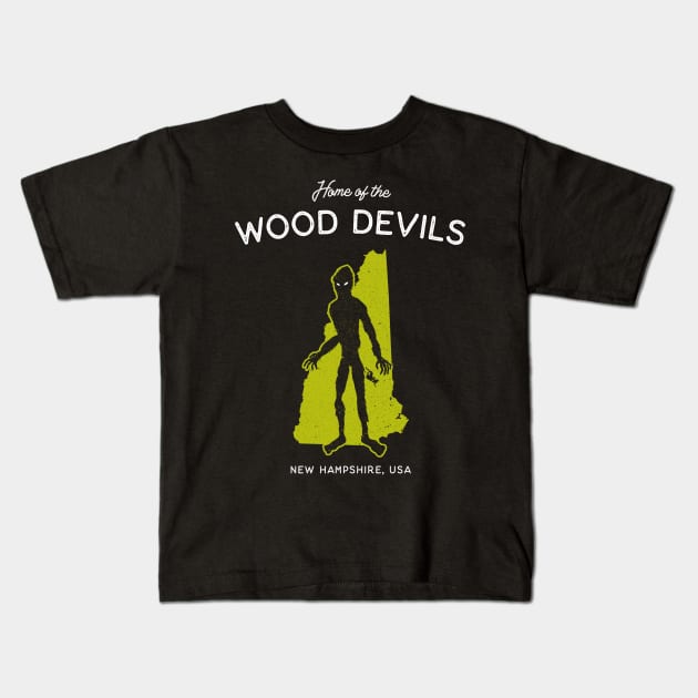 Home of the Wood Devils - New Hampshire, USA Cryptid Kids T-Shirt by Strangeology